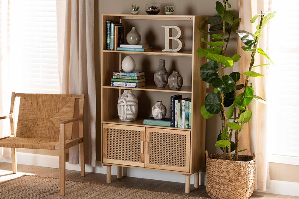 Baxton Studio - Faulkner Bookcase - FM203-034-Natural Wooden-Bookcase view 5