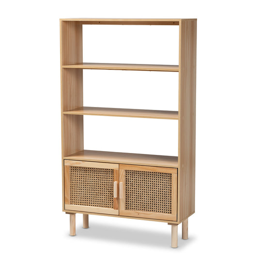 Baxton Studio - Faulkner Bookcase in Beige/Natural Brown - FM203-034-Natural Wooden-Bookcase view 1
