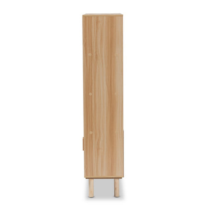 Baxton Studio - Faulkner Bookcase in Beige/Natural Brown - FM203-034-Natural Wooden-Bookcase view 4