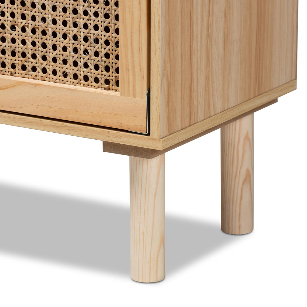 Baxton Studio - Faulkner Bookcase in Beige/Natural Brown - FM203-034-Natural Wooden-Bookcase view 6