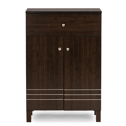 Baxton Studio - Felda Shoe Cabinet in Dark Brown - SC864598-Wenge view 2