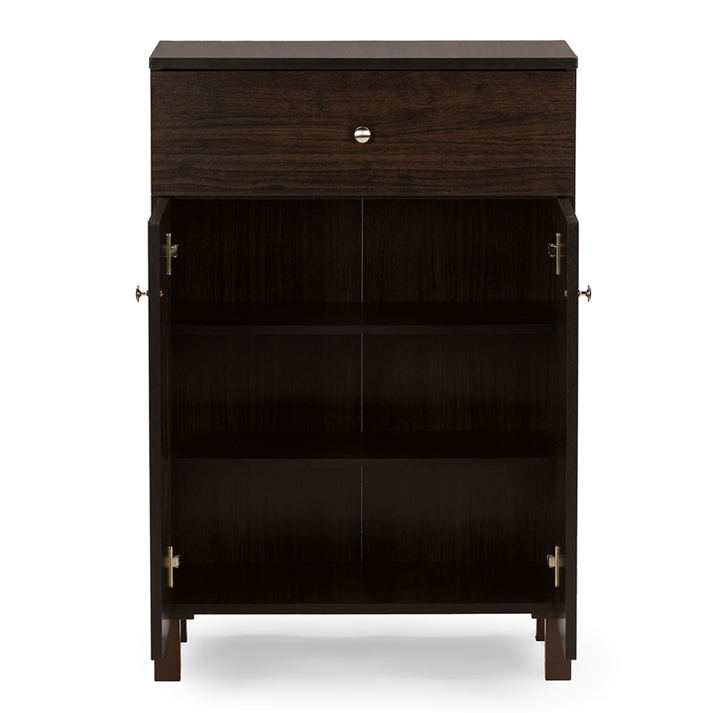 Baxton Studio - Felda Shoe Cabinet in Dark Brown - SC864598-Wenge view 3