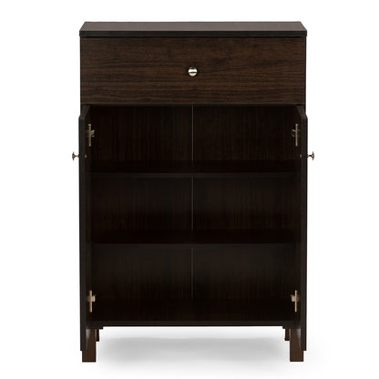 Baxton Studio - Felda Shoe Cabinet in Dark Brown - SC864598-Wenge view 3