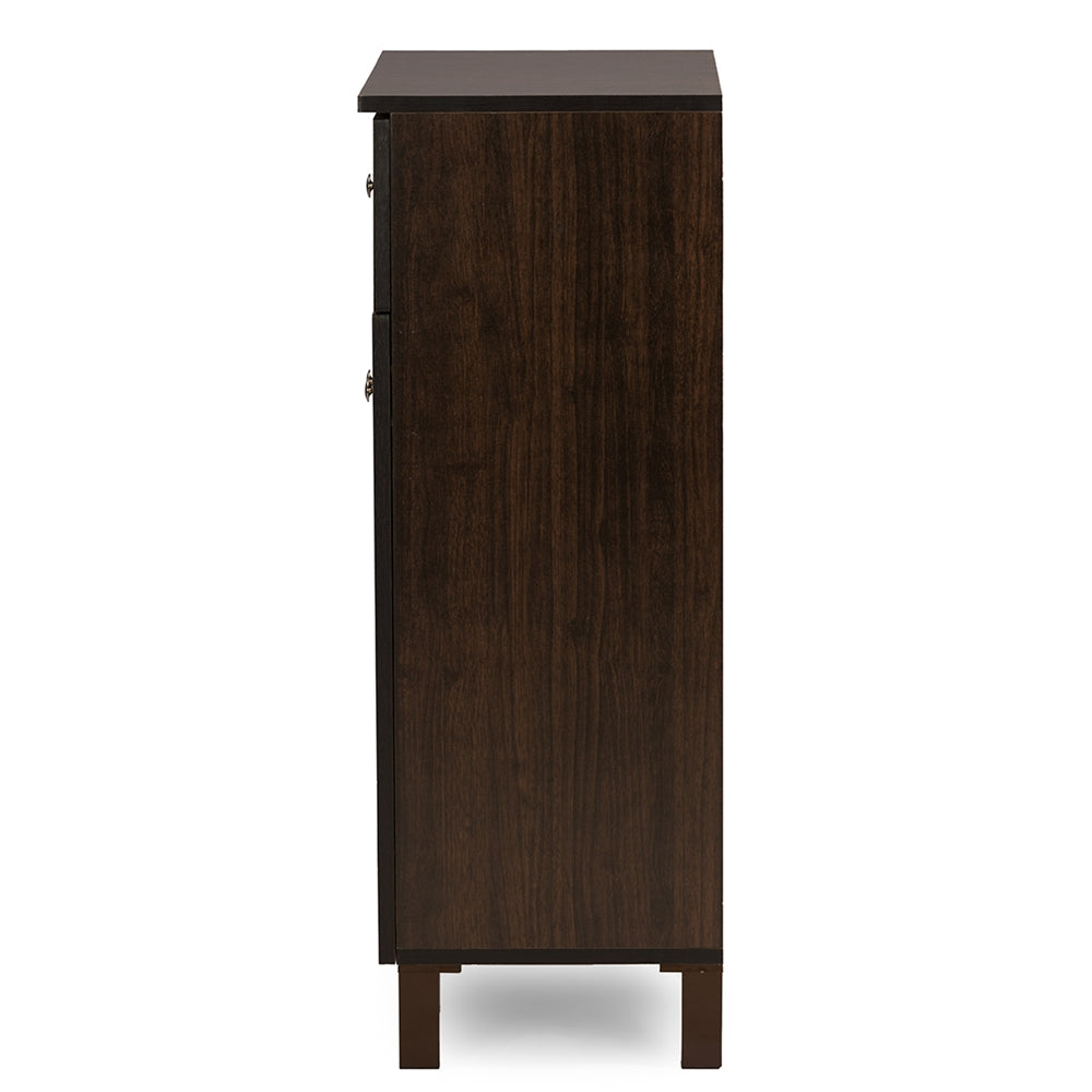 Baxton Studio - Felda Shoe Cabinet in Dark Brown - SC864598-Wenge view 4