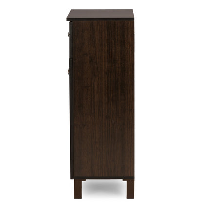 Baxton Studio - Felda Shoe Cabinet in Dark Brown - SC864598-Wenge view 4