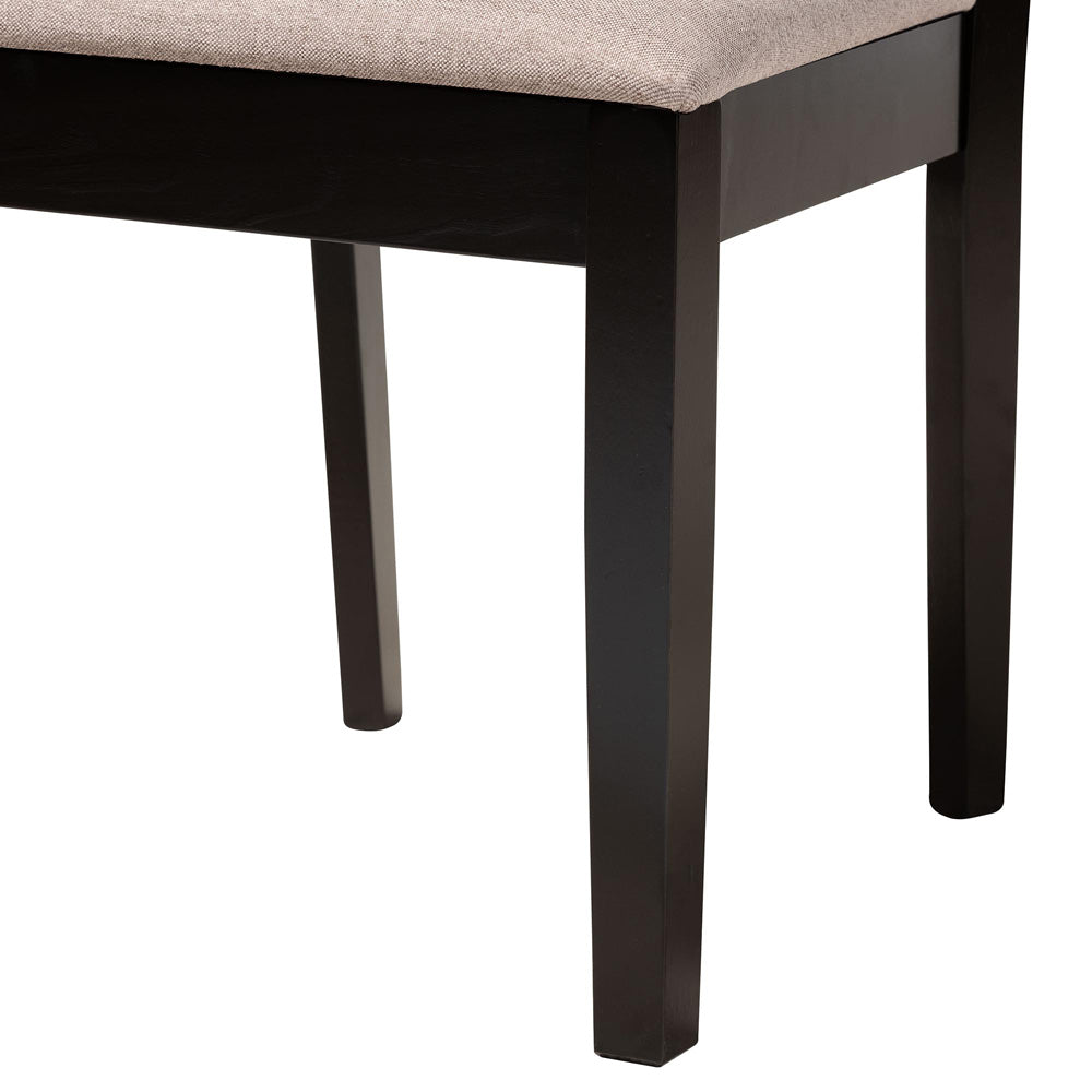 Baxton Studio - Felice Dining Set in Beige/Dark Brown - Felice-Sand/Dark Brown-5PC Dining Set view 6