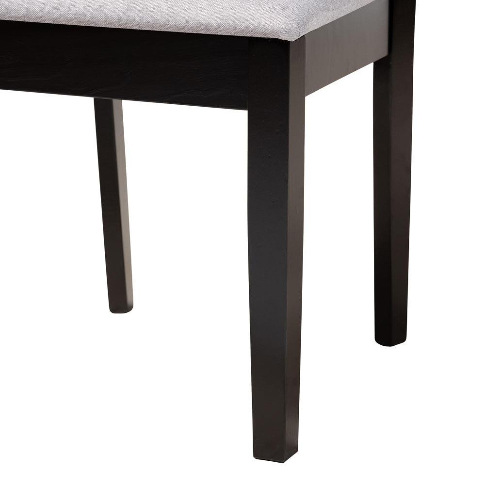 Baxton Studio - Felice Dining Set in Grey/Dark Brown - Felice-Grey/Dark Brown-5PC Dining Set view 6