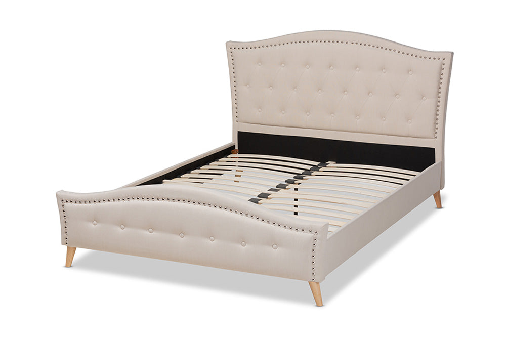Baxton Studio - Felisa King Size Bed - CF9009-Beige-King view 3