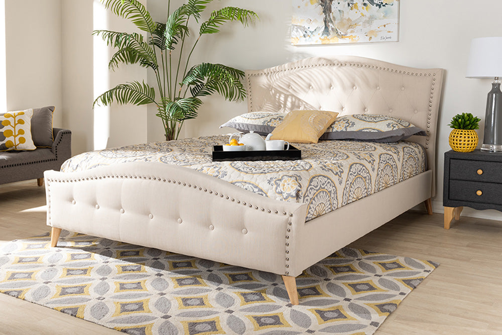 Baxton Studio - Felisa King Size Bed - CF9009-Beige-King view 5