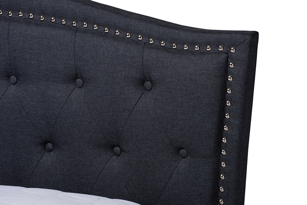 Baxton Studio - Felisa King Size Bed - CF9009-Charcoal-King view 4