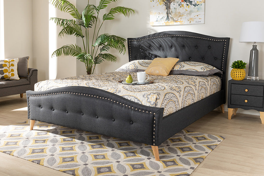 Baxton Studio - Felisa King Size Bed - CF9009-Charcoal-King view 5