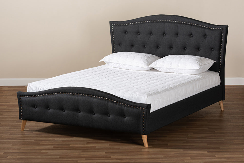 Baxton Studio - Felisa King Size Bed - CF9009-Charcoal-King view 7