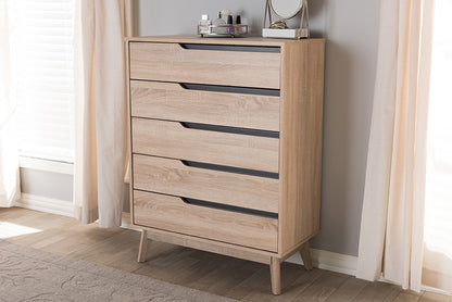 Baxton Studio - Fella Chest - FLCOD00806-Hana Oak/Dark Grey-5DW-Chest view 5