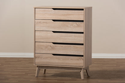 Baxton Studio - Fella Chest - FLCOD00806-Hana Oak/Dark Grey-5DW-Chest view 6