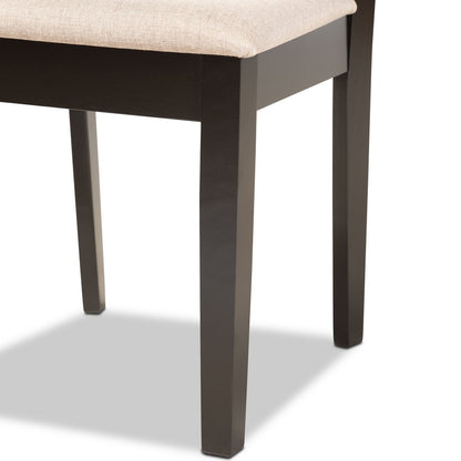 Baxton Studio - Fenton Dining Set in Sand/Dark Brown - RH338C-Sand/Dark Brown-7PC Dining Set view 6