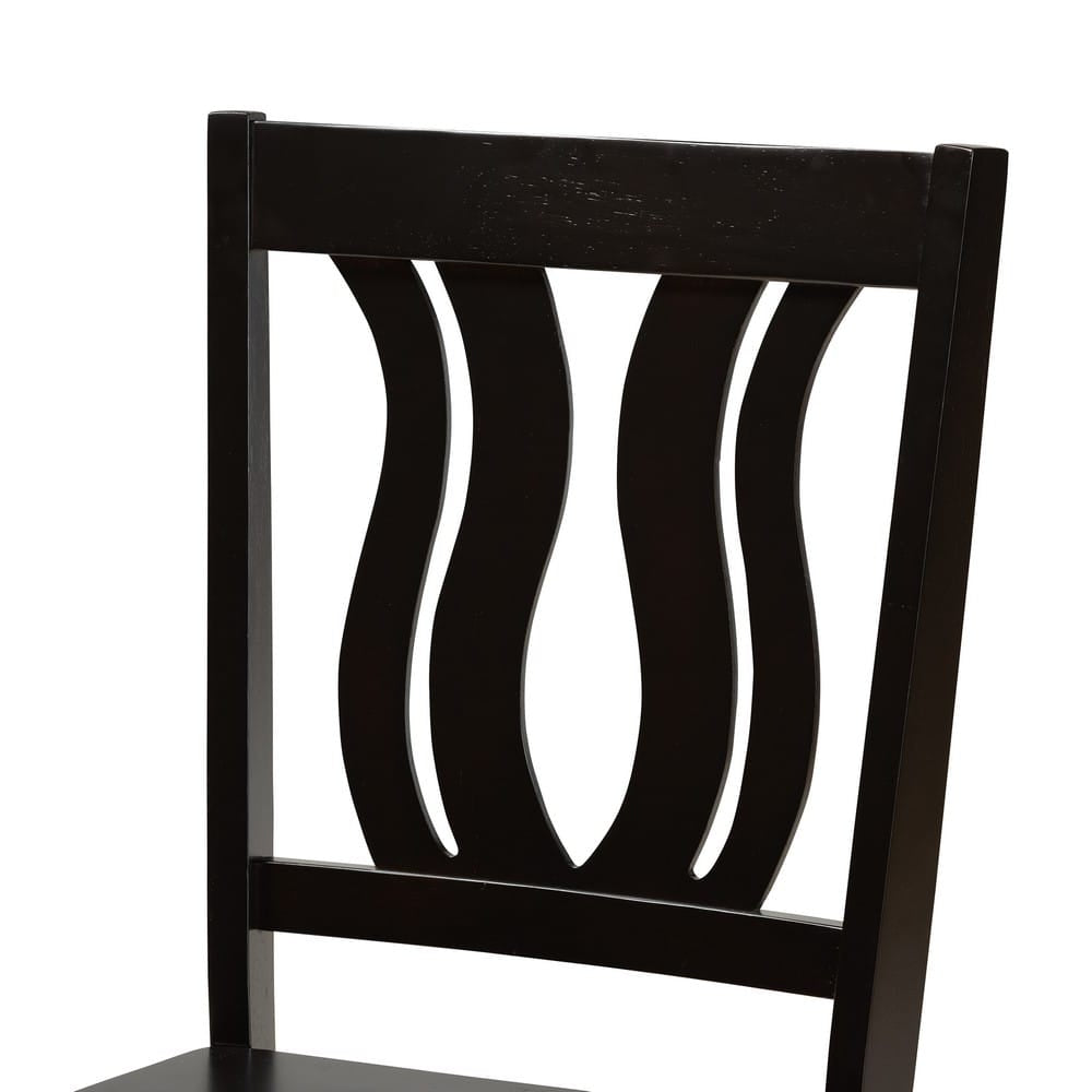 Baxton Studio - Fenton Set of 2 Dining Chairs in Dark Brown - RH338C-Dark Brown Wood Scoop Seat-DC-2PK view 4