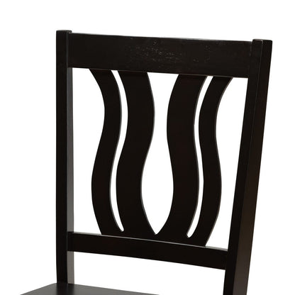 Baxton Studio - Fenton Set of 2 Dining Chairs in Dark Brown - RH338C-Dark Brown Wood Scoop Seat-DC-2PK view 4