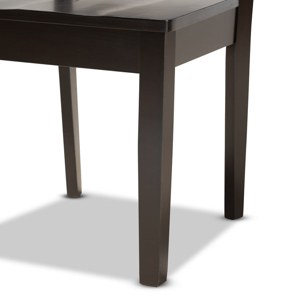 Baxton Studio - Fenton Set of 2 Dining Chairs in Dark Brown - RH338C-Dark Brown Wood Scoop Seat-DC-2PK view 5