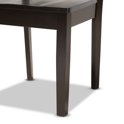Baxton Studio - Fenton Set of 2 Dining Chairs in Dark Brown - RH338C-Dark Brown Wood Scoop Seat-DC-2PK view 5