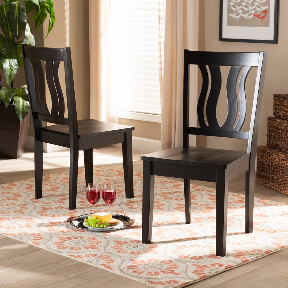Baxton Studio - Fenton Set of 2 Dining Chairs in Dark Brown - RH338C-Dark Brown Wood Scoop Seat-DC-2PK view 6