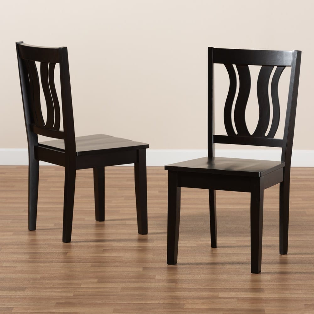 Baxton Studio - Fenton Set of 2 Dining Chairs in Dark Brown - RH338C-Dark Brown Wood Scoop Seat-DC-2PK view 7