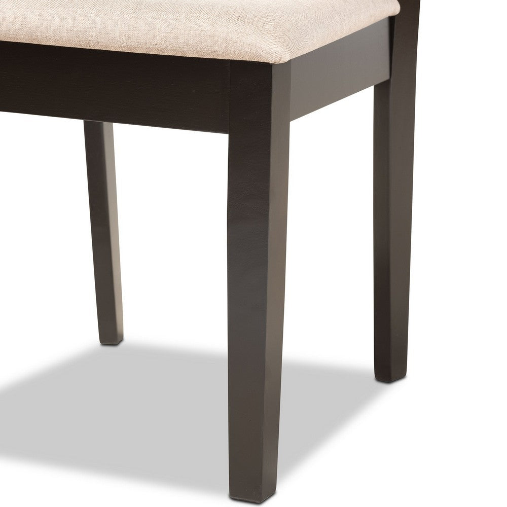 Baxton Studio - Fenton Set of 2 Dining Chairs in Sand/Dark Brown - RH338C-Sand/Dark Brown-DC-2PK view 5