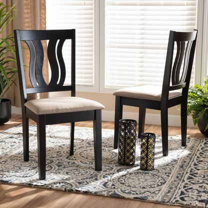 Baxton Studio - Fenton Set of 2 Dining Chairs in Sand/Dark Brown - RH338C-Sand/Dark Brown-DC-2PK view 6