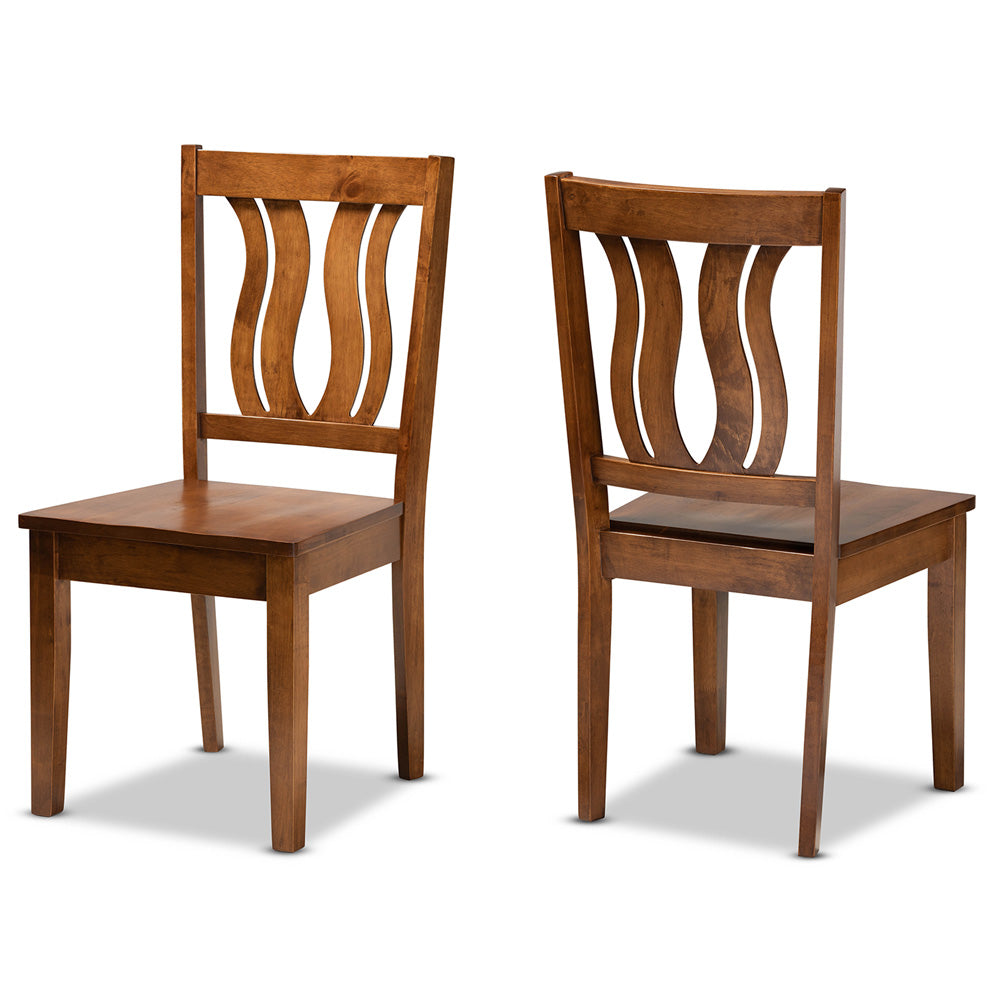 Baxton Studio - Fenton Set of 2 Dining Chairs in Walnut Brown - RH338C-Walnut Wood Scoop Seat-DC-2PK view 1