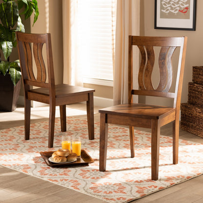 Baxton Studio - Fenton Set of 2 Dining Chairs in Walnut Brown - RH338C-Walnut Wood Scoop Seat-DC-2PK view 6