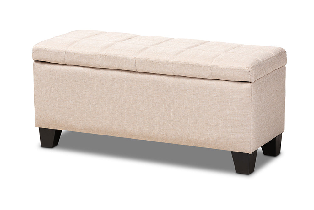 Baxton Studio - Fera Ottoman in Beige - WS-2005-P-Beige-OTTO view 1