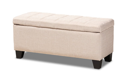 Baxton Studio - Fera Ottoman in Beige - WS-2005-P-Beige-OTTO view 1