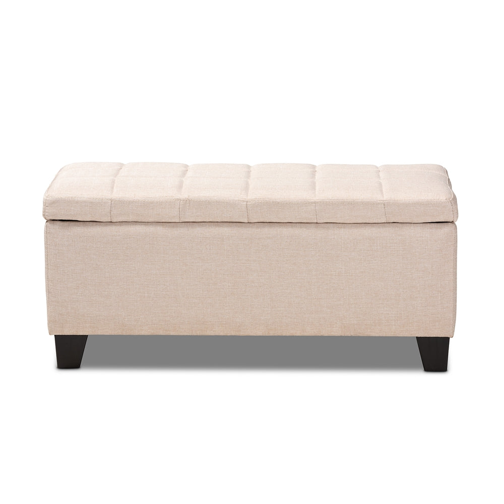 Baxton Studio - Fera Ottoman in Beige - WS-2005-P-Beige-OTTO view 2