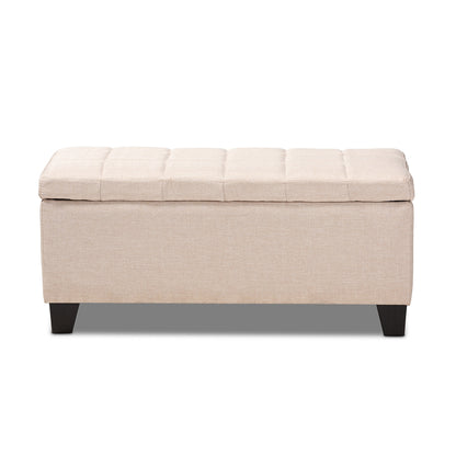 Baxton Studio - Fera Ottoman in Beige - WS-2005-P-Beige-OTTO view 2