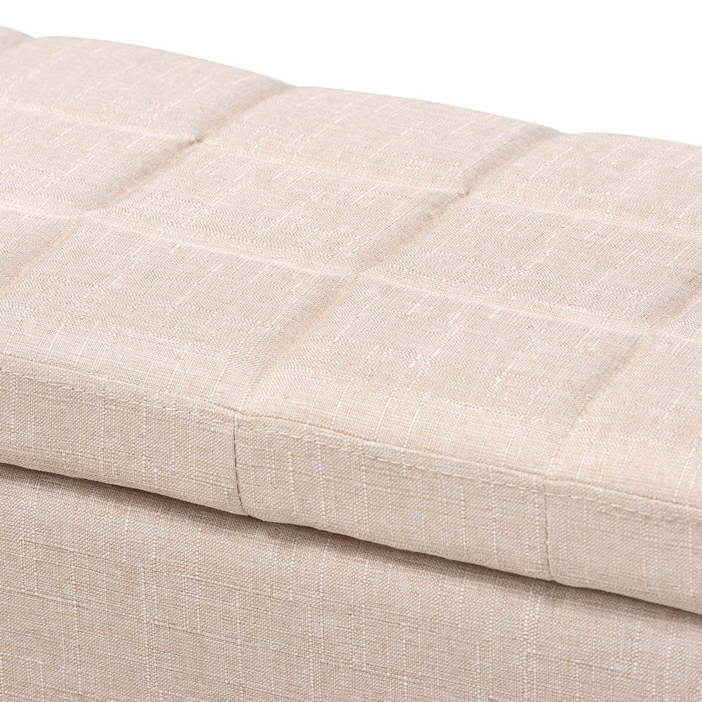 Baxton Studio - Fera Ottoman in Beige - WS-2005-P-Beige-OTTO view 5
