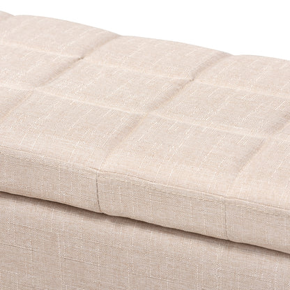Baxton Studio - Fera Ottoman in Beige - WS-2005-P-Beige-OTTO view 5