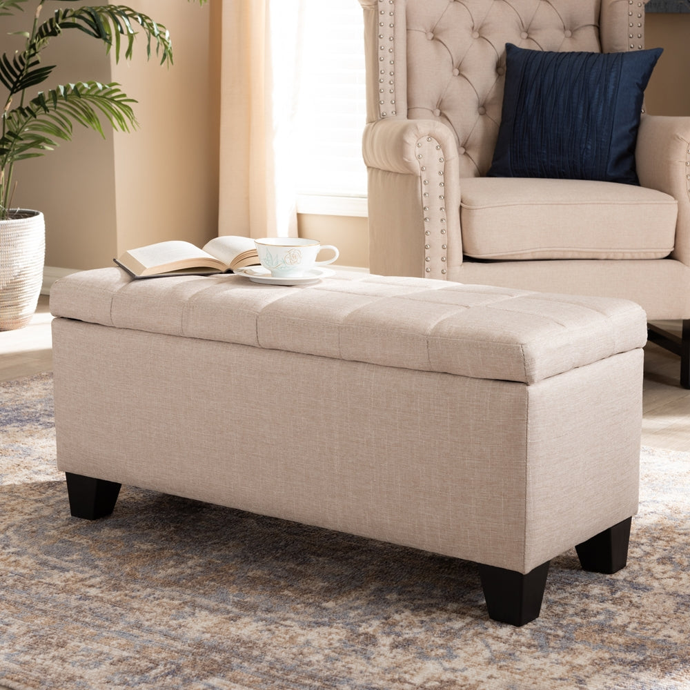 Baxton Studio - Fera Ottoman in Beige - WS-2005-P-Beige-OTTO view 9