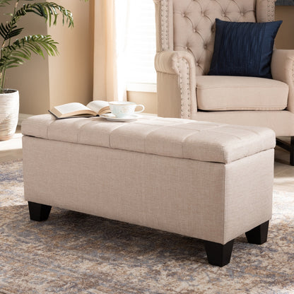 Baxton Studio - Fera Ottoman in Beige - WS-2005-P-Beige-OTTO view 9