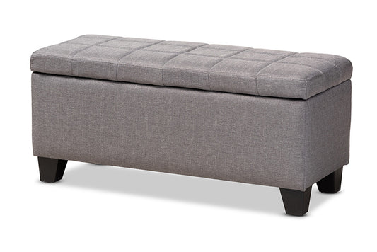Baxton Studio - Fera Ottoman in Gray - WS-2005-P-Grey-OTTO view 1