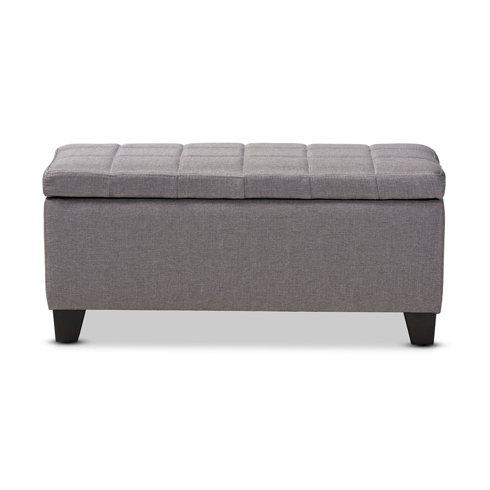 Baxton Studio - Fera Ottoman in Gray - WS-2005-P-Grey-OTTO view 2