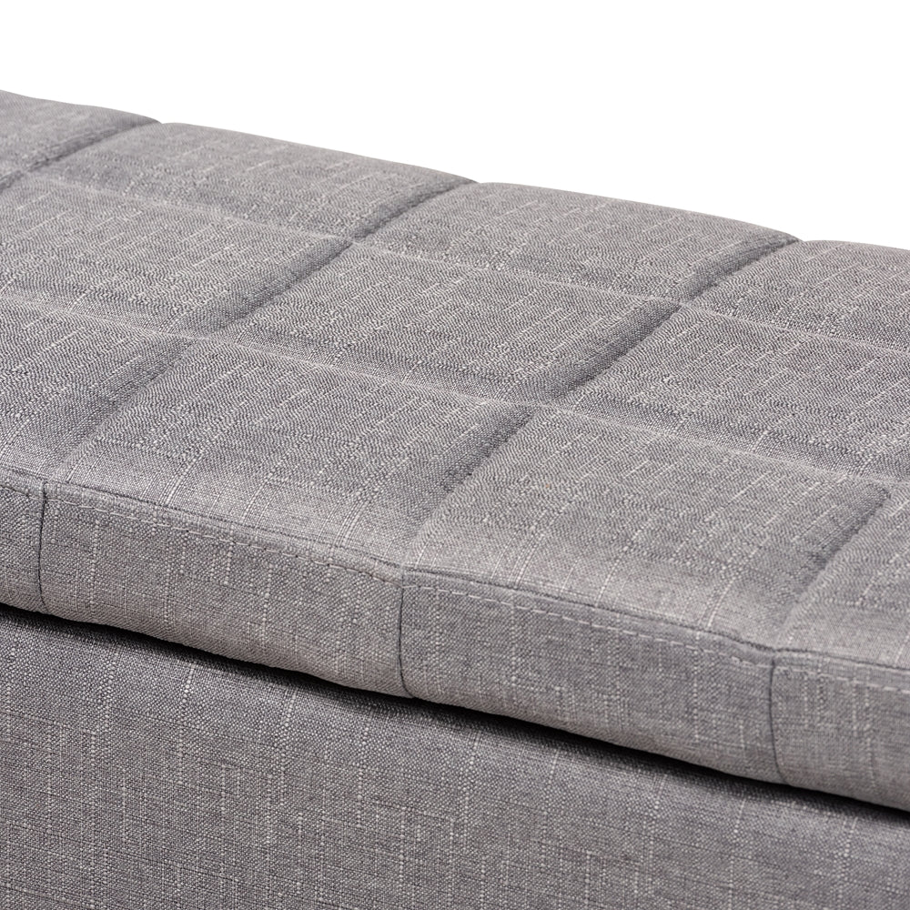 Baxton Studio - Fera Ottoman in Gray - WS-2005-P-Grey-OTTO view 5