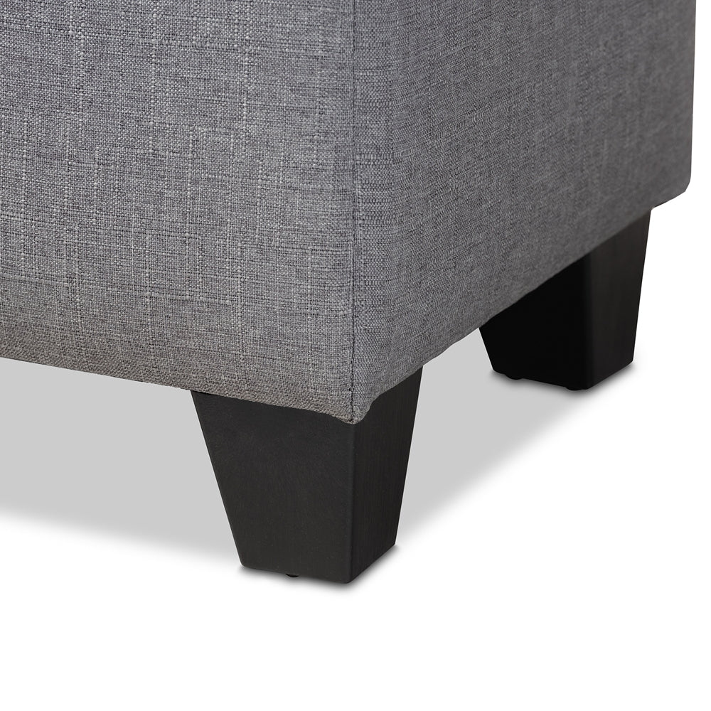 Baxton Studio - Fera Ottoman in Gray - WS-2005-P-Grey-OTTO view 6