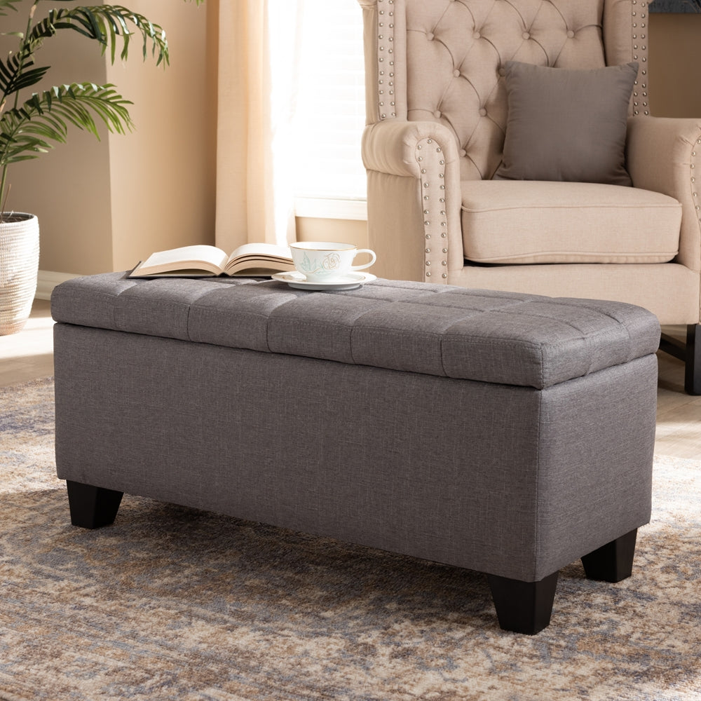 Baxton Studio - Fera Ottoman in Gray - WS-2005-P-Grey-OTTO view 9