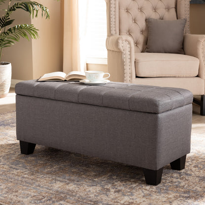 Baxton Studio - Fera Ottoman in Gray - WS-2005-P-Grey-OTTO view 9