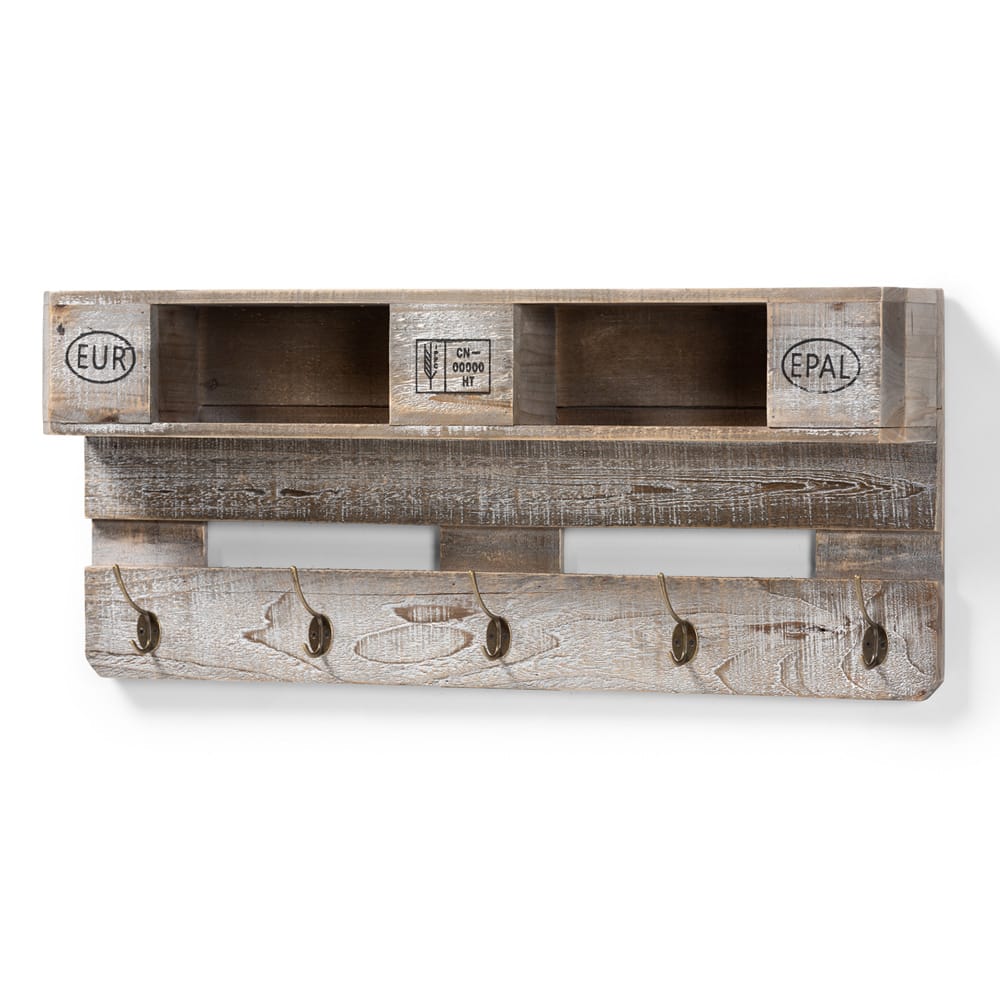 Baxton Studio - Ferguson Shelving Unit in Oak - 64B-17B4049-Grey Oak-Wall Rack view 1