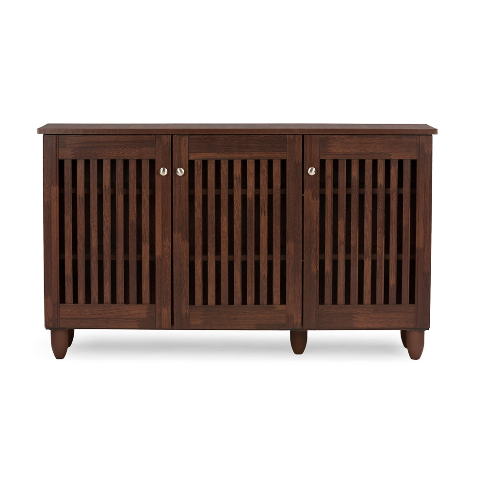 Baxton Studio - Fernanda Shoe Cabinet in Brown - SC864573 A-Dirty Oak view 2