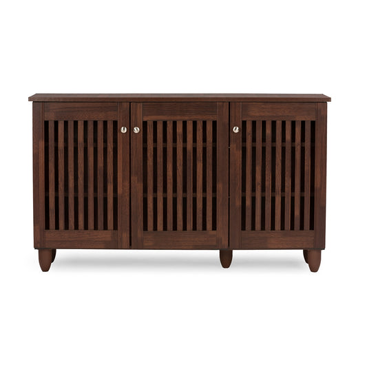 Baxton Studio - Fernanda Shoe Cabinet in Brown - SC864573 A-Dirty Oak view 2