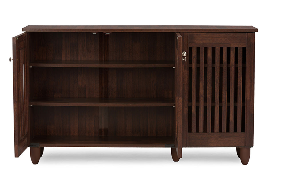 Baxton Studio - Fernanda Shoe Cabinet in Brown - SC864573 A-Dirty Oak view 3