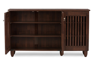 Baxton Studio - Fernanda Shoe Cabinet in Brown - SC864573 A-Dirty Oak view 3