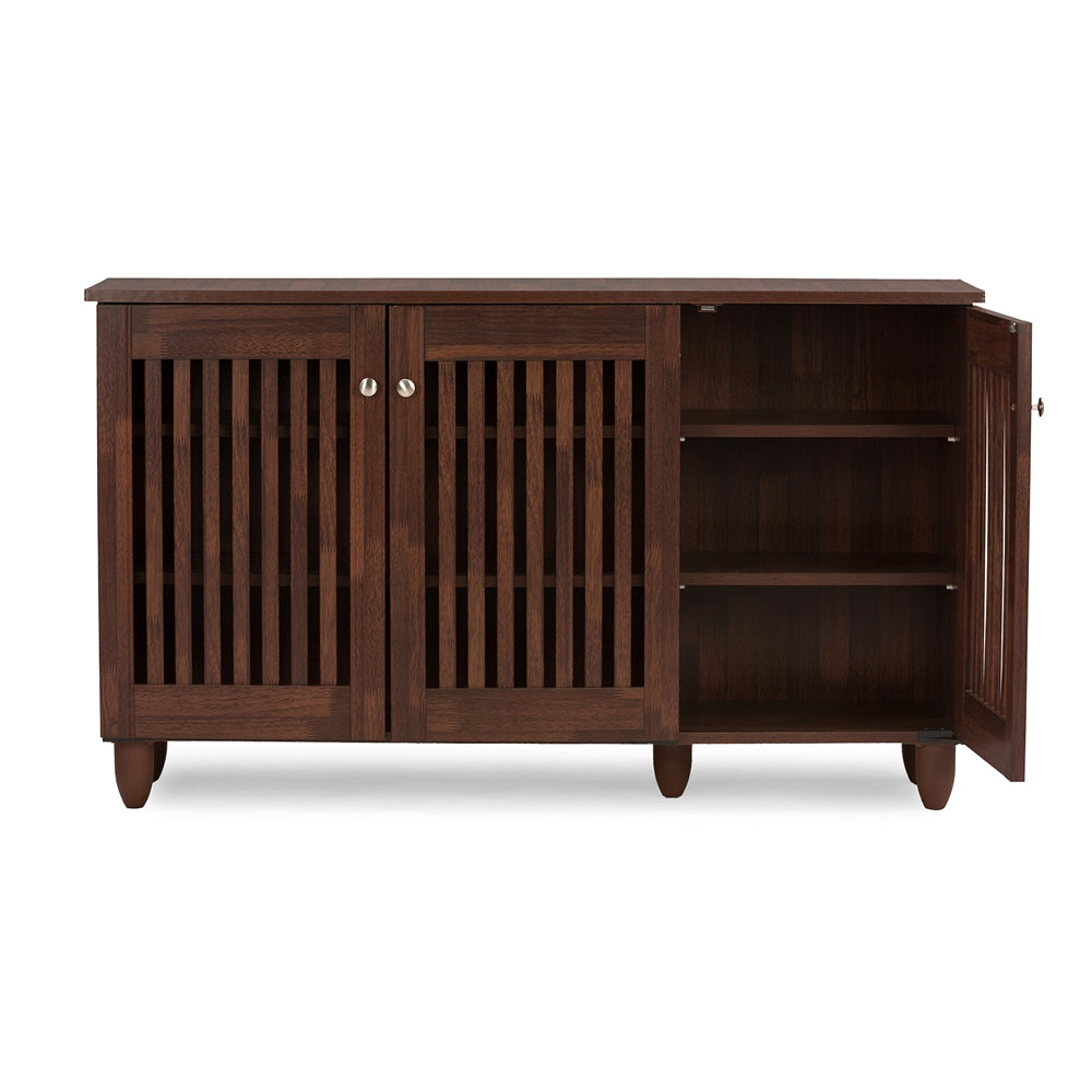 Baxton Studio - Fernanda Shoe Cabinet in Brown - SC864573 A-Dirty Oak view 4