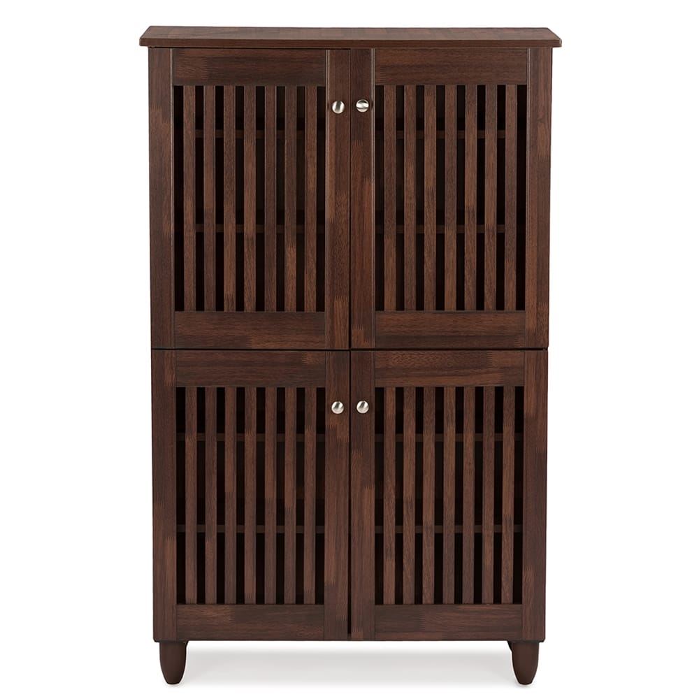 Baxton Studio - Fernanda Shoe Cabinet in Brown - SC864574 A-Dirty Oak view 2